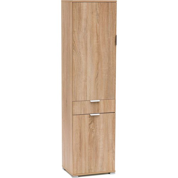 Milanihome.It - Armadio Con 3 Ante E Un Cassetto Per Soggiorno Cucina Bagno Fatto In Italia Cm 45X38X174 Hdi Coloremarrone Chiaro-image