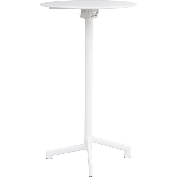 Milanihome.It - Tavolo Alto In Metallo Per Bar Da Esterno Giardino Con Piano Ribaltabile, Cm Diametro 60X102 H Colore Biancodi Colorebianco-image