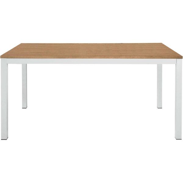 Milanihome.It - Tavolo Da Pranzo Moderno Di Design Allungabile Cm 80X120/170 Rovere Struttura Bianca Piano Naturale Per Sala Da Pranzodi Coloremarrone-image