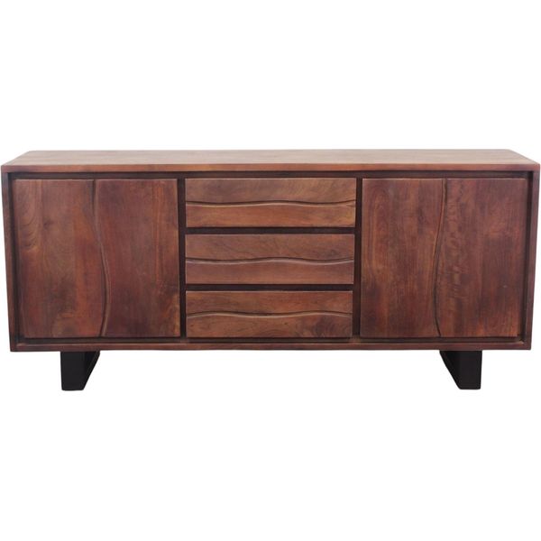 Milanihome.It - Madia In Legno Massiccio Di Design Moderno Industrial Cm 180 X 45 X 80 Hdi Coloremarrone-image
