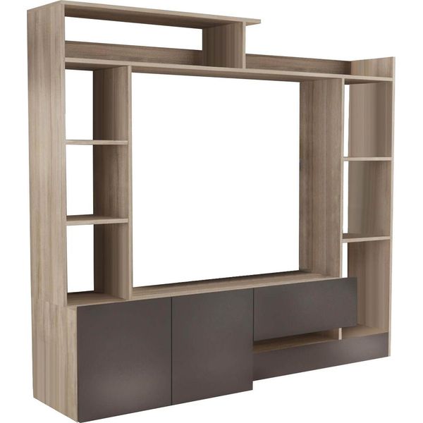 Milanihome.It - Parete Attrezzata Porta Tv Soggiorno Moderna Di Design 180X28/40X165 Hdi Coloreolmo-image