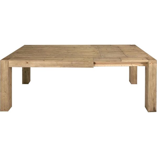 Milanihome.It - Tavolo Da Pranzo Moderno Di Design Allungabile Cm 90X160/210/260 Abete Naturale Per Sala Da Pranzo Cucina Ristorantedi Coloremarrone-image