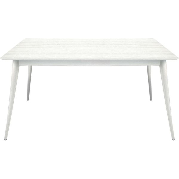 Milanihome.It - Tavolo Da Pranzo Moderno Di Design Allungabile Cm 85X140/190 In Abete Spazzolato Bianco Per Sala Da Pranzo Cucina Ristorantedi Colorebianco-image