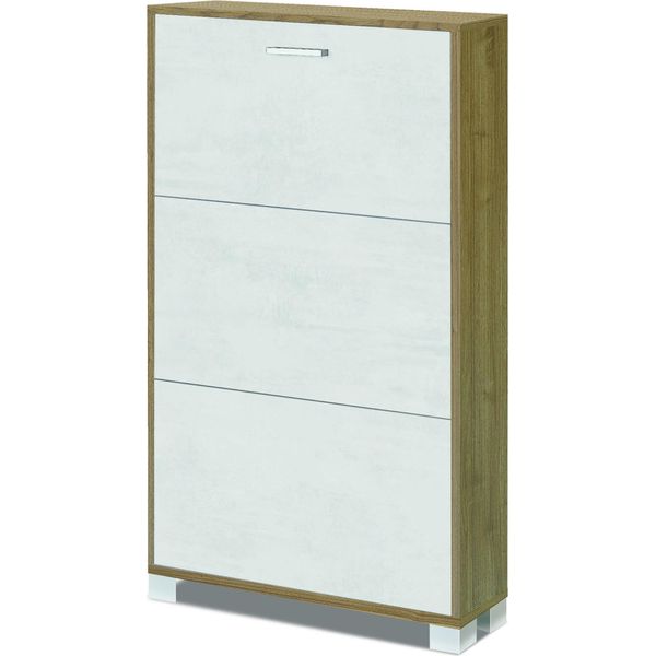 Milanihome.It - Scarpiera A 3 Ante Di Design Moderno Cm 70 L X 18 P X 118 Hdi Colorebianco-image