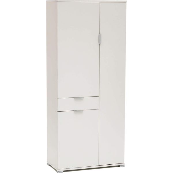 Milanihome.It - Armadio Con 3 Ante E Un Cassetto Per Soggiorno Cucina Bagno Fatto In Italia Cm 75X38X174 Hdi Colorebianco-image