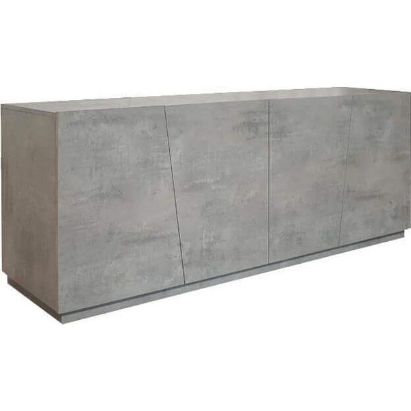Milanihome.It - Madia Moderna Con Ante Ammortizzate Di Design Moderno Industrial Cm 180 X 50 X 79 Hdi Colorecemento-image