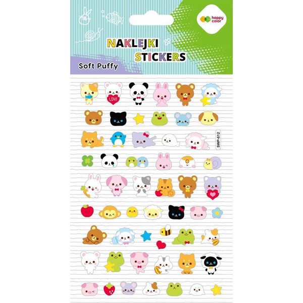 Adesivi Decorativi Morbidi 3D Animali Kawaii Happy Color-image