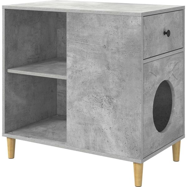 Vidaxl Casetta Per Gatti In Cemento 72 X 42,5 X 70 Cm Materiale A Base Di Legno-image