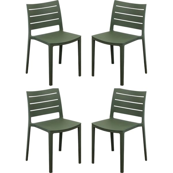 Milani Home - Sedia In Polipropilene Impilabile Cm 42 L X 51 P X 78 Hdi Coloreverde-image