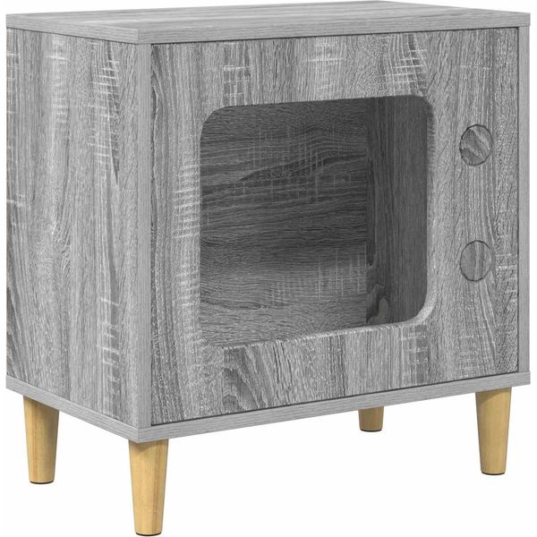 Vidaxl Casetta Per Gatti Grey Sonoma 51 X 30 X 52 Cm Materiale A Base Di Legno-image