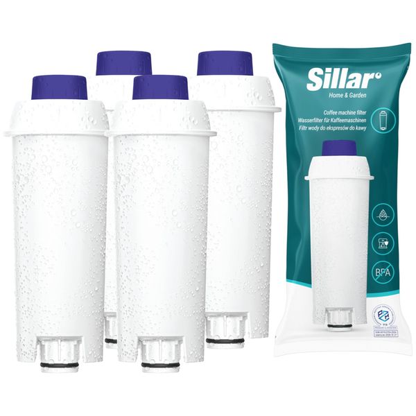Filtro Acqua Sillar 4× Compatibile Con Le Macchine Da Caffè Completamente Automatiche De'longhi - Filtro Di Ricambio Per DLS-C002 / SER3017-image