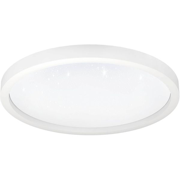 Eglo Deckenleuchte "Montemorelos-Z Deckenlampe, Zigbee 3.0, Kristall-Effekt, BüRolampe", Weiß, 1, Ø 57Cm H: 7Cm, 1 Stk., Leuchten, Wand-/Deckenleuchte - H7 X Ø57 Cm - Weiß - 34,5W Inkl., Deckenleuchte-image