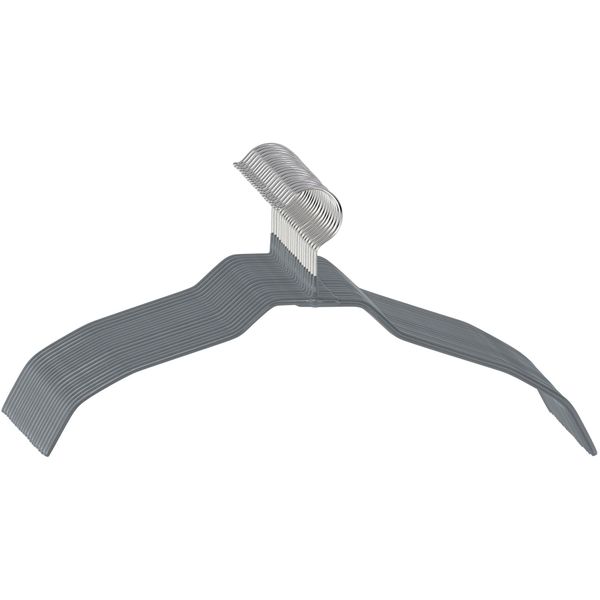 KleiderbüGel Wenko "Modell Alessia", Grau, B:41Cm H:21,5Cm T:0,5Cm, Metall, KleiderbüGel, KleiderbüGel, Rutschfeste Beschichtung, Extra DüNn, Platzsparend-image
