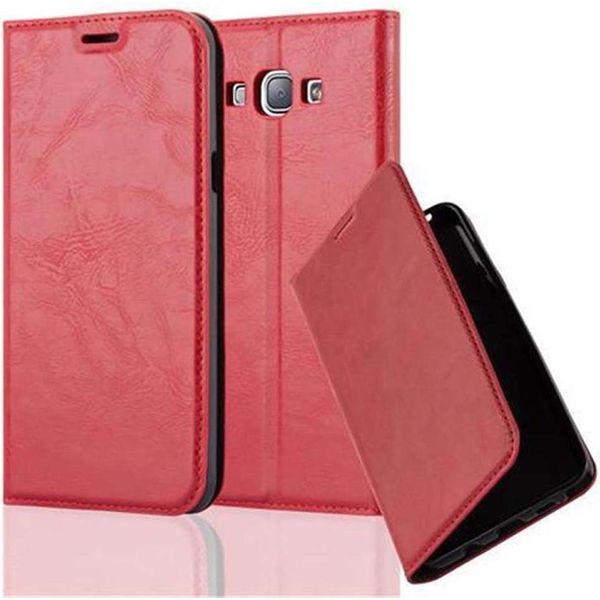 Cadorabo Custodia Per Samsung Galaxy A8 2015 Custodia Protettiva In Rosso Custodia Per Cellulare Cover Chiusura Magnetica-image