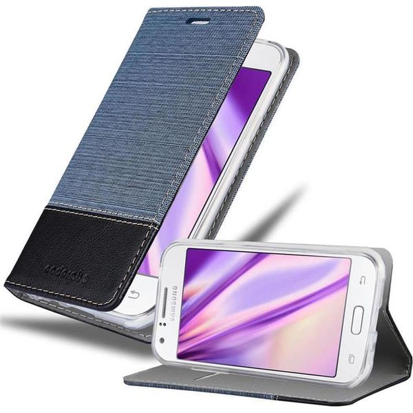 Cadorabo Custodia Per Samsung Galaxy J1 2015 Custodia Protettiva In Blu Telefono Cellulare Custodia A Libro Cover-image