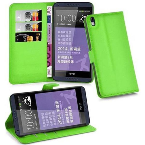 Cadorabo Custodia Per Htc Desire 816 Custodia Protettiva In Verde Custodia Per Cellulare Cover Chiusura Magnetica-image