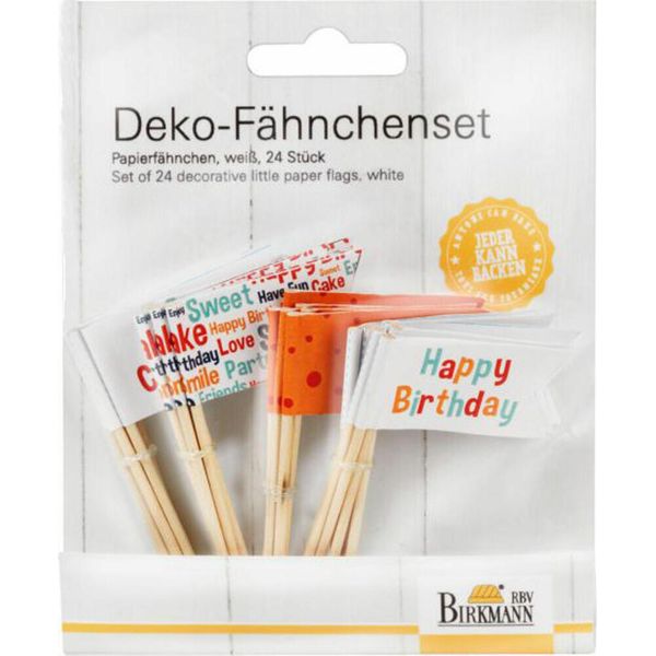 Birkmann Set Di Festoni Decorativi Happy Birthday, 24 Pezzi, Festoni Di Carta, Festoni, Decorazione, Carta, Bianco, 441293-image