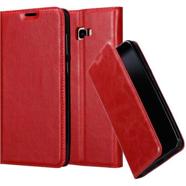 Cadorabo Custodia Per Samsung Galaxy J4 Plus Custodia Protettiva In Rosso Custodia Per Cellulare Cover Chiusura Magnetica-image