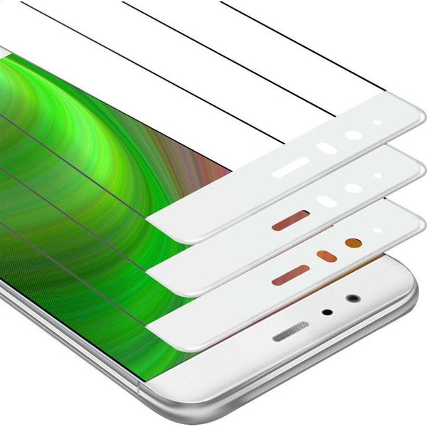 Cadorabo 3X Pellicola Blindata A Schermo Intero Per Huawei P9 Pellicola Protettiva In Vetro Temperato Bianco Di Protezione Del Display-image