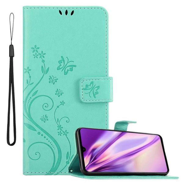 Cadorabo Cover Per Huawei Mate 20 Cover Protettiva In Turchese Cover Protettiva Cover Per Telefono Cellulare Cover Fiori Custodia Fiore-image