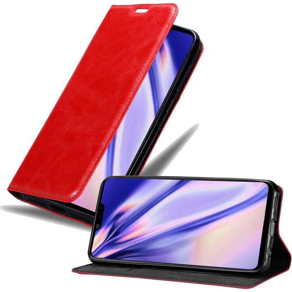 Cadorabo Custodia Per Lg G8 Thinq Custodia Protettiva In Rosso Custodia Per Cellulare Cover Chiusura Magnetica-image