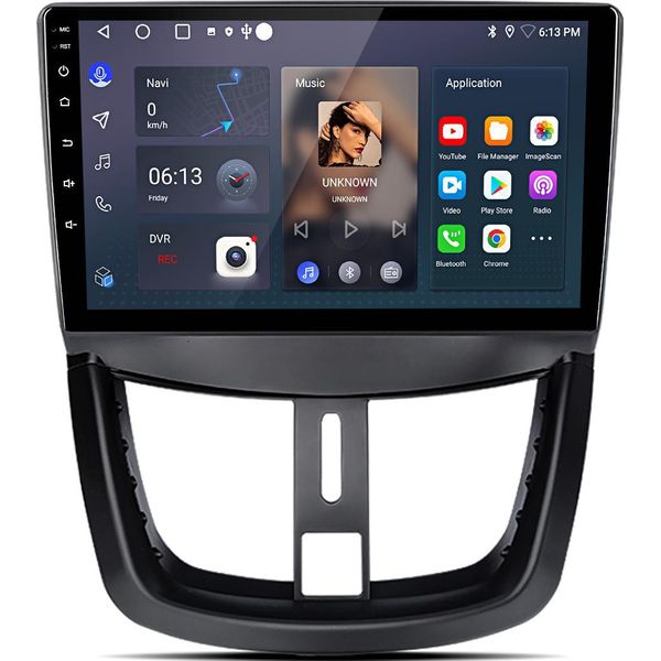 9 Pollici 6+128GB Android Autoradio Per Peugeot 207 Cc 2006-2015 Wireless Carplay Android Auto 4G Wifi Gps Navigation 8Kernel Rds Dsp Dab+ Bluetooth-image