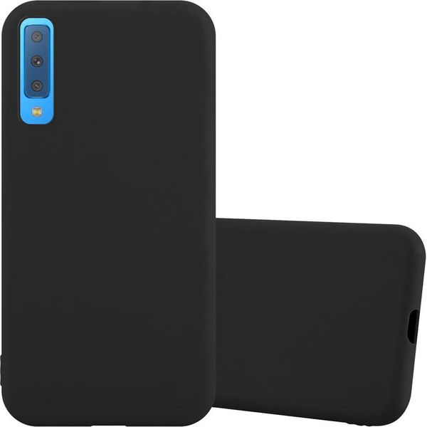 Cadorabo Custodia Per Samsung Galaxy A7 2018 Custodia Protettiva In Nero Custodia Per Cellulare Tpu Custodia In Silicone Cover-image