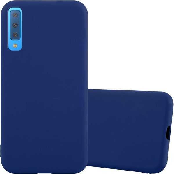 Cadorabo Custodia Per Samsung Galaxy A7 2018 Custodia Protettiva In Blu Custodia Per Cellulare Tpu Custodia In Silicone Cover-image