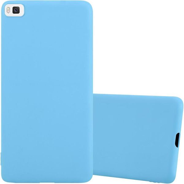 Custodia Cadorabo Per Huawei P8 Custodia Protettiva In Blu Custodia Del Telefono Cellulare Tpu Custodia In Silicone Copertura-image