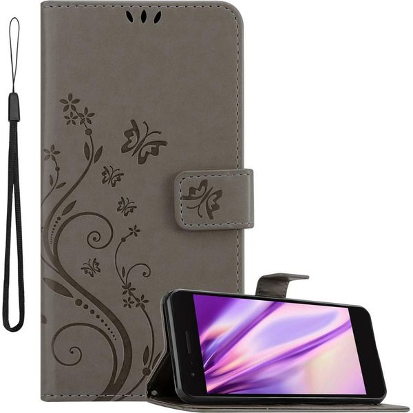 Cadorabo Cover Per Lg K8 2018 / K9 2018 Cover Protettiva In Grigio Cover Protettiva Cover Telefono Cellulare Cover Fiori Custodia Fiore-image