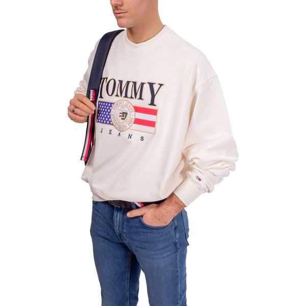 Tommy Jeans - Felpa Uomo Girocollo Relaxed Con Logo Ricamato - Taglia M-image