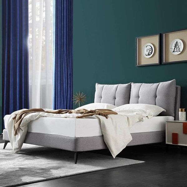 Letti Matrimoniali Beige 180X200 Camera Da Letto In Pelle Hotel Letto Tappezzeria Design Lusso-image