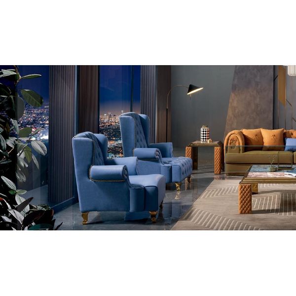 Poltrona Design Divano Divano Relax Pelle Lounge Club Imbottito Sitzer Ohrensessel Nuovo-image