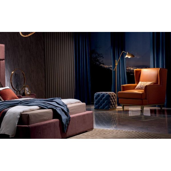 Sedia Ad Ala Poltrona Televisione Design Imbottitura Divano Divano In Pelle Seduta Mobili Di Design-image