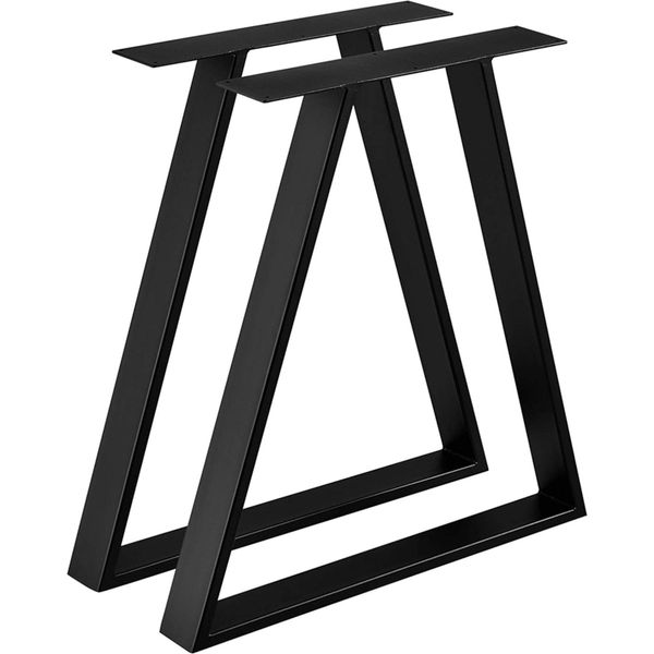 Gambe Per Tavolo Lyngby Gambe Per Mobili 2 Pezzi Struttura Per Tavolo Da Pranzo In Metallo Nero 2 X Gambe Per Tavolo 72 X 55 Cm Guide Per Tavoli In Acciaio-image