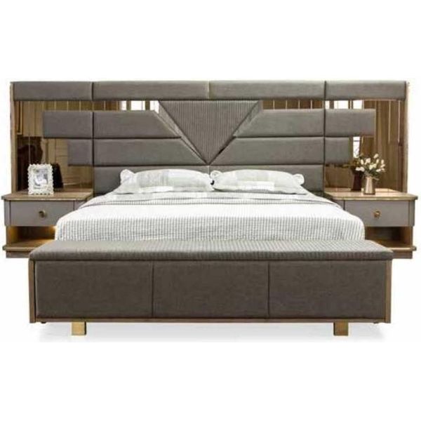 Letto Comodino 3 Pezzi Cameretta Design Moderno Lusso Elegante Completo-image