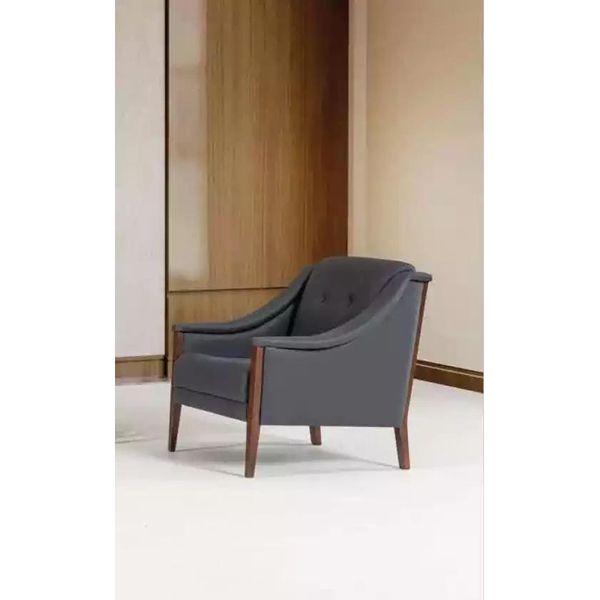 Poltrona Studio Poltrona Grigia Seduta Arredo Tessile Moderno Designer-image