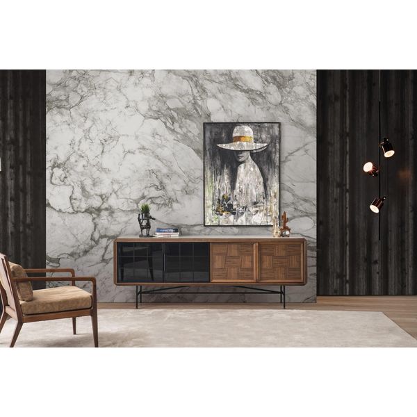 Credenza Sala Da Pranzo Credenza Cassettiera Legno Marrone Mobile Cassettiera-image