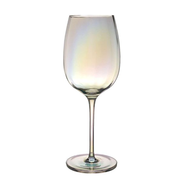 Calice Da Vino Intirilife Con Arcobaleno E Forma A Onda - Capacità 440 Ml - Calice Da Vino Bianco E Rosso Lavabile In Lavastoviglie Vetro Di Cristallo Antiurto-image