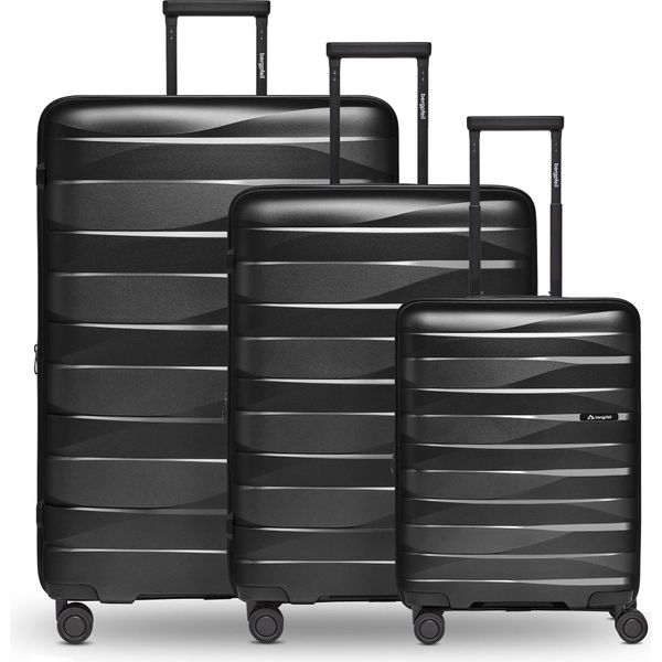 Bergpfeil Carrello Travel Trolley Set 3 -Pezzi Black Night Metallic Nero-image