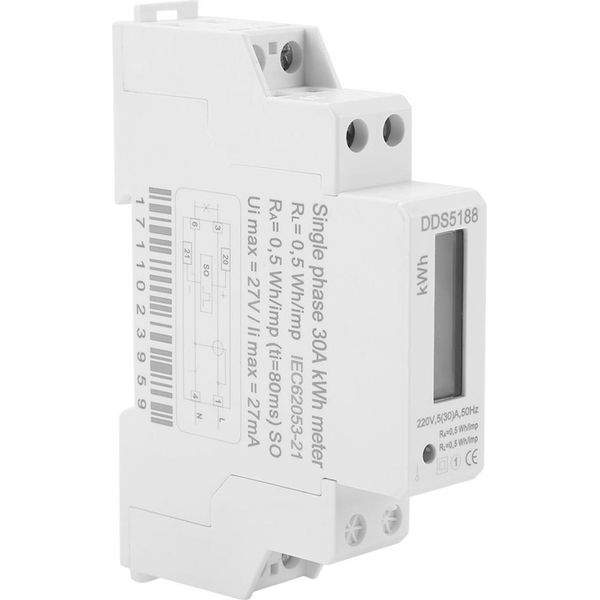 Contatore Elettrico, Contatore Elettrico Monofase, Contatore Elettrico Della Guida Di Din, Contatore Di Energia Della Guida Di Din, Contatore Elettronico Di Kwh, Contatore Di Energia Monofase Della Guida Di Din-image