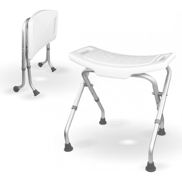 Mobiclinic, Delta, Sedia Da Doccia Per Anziani, Sgabello Da Doccia In Alluminio, Per Vasca Da Bagno, Pieghevole E Regolabile In Altezza, Antiscivolo, Salvaspazio-image