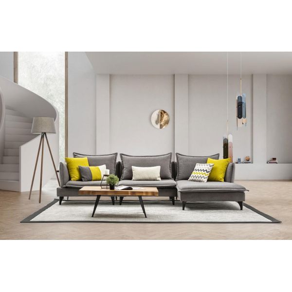 Divano Imbottito Chesterfield Grigio Set Di Divani Angolari Imbottiti Divani Angolari-image