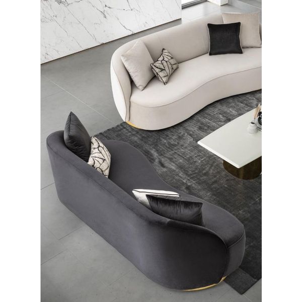 Divano 3 Posti In Tessuto Soggiorno Design Moderno Divani Grigi Imbottiti Divani-image