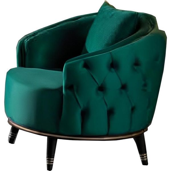Poltrona Chesterfield Verde Poltrona Rotonda Poltrona Da Salotto Poltrona Monoposto-image