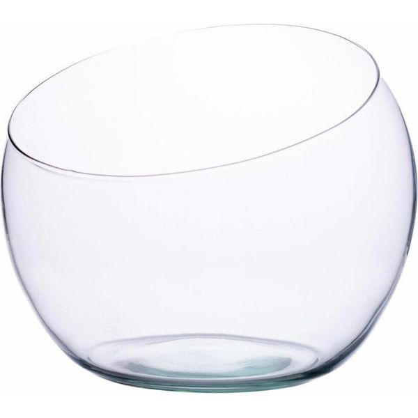 Ecoglassworks Ciotola Di Vetro Slant, Ciotola Decorativa, Vetro Riciclato, Trasparente, Ø 25 Cm, Palla D-25 Slant-image