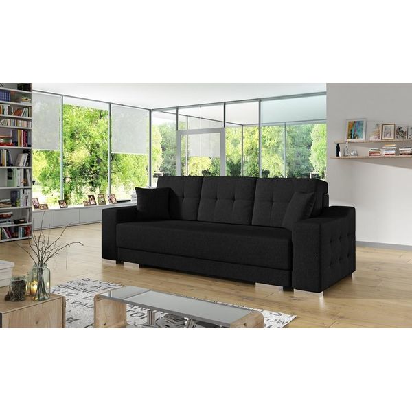 Divano A 3 Posti Divano In Tessuto Letto Funzione Divano Letto Nuovo Set Imbottito Nuovo-image