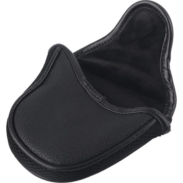 Copri Putter Da Golf Copri Testa A Semicerchio In Finto Cuoio Protezione Impermeabile Accessorio Nero-image