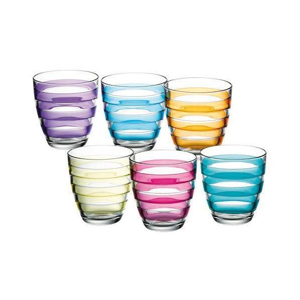 Confezione 6 Bicchieri Helezon In Vetro Colori Assortiti Cl 27-image