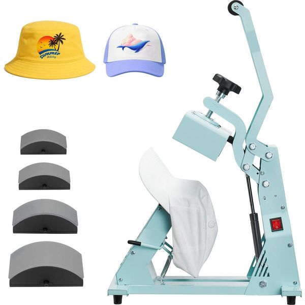 Succebuy Pressa Per Cappelli Con 4 Piastre Intercambiabili (160X65/160X80/140X65/140X80 Mm), Dispositivo Di Riscaldamento Per Cappelli Con Controllo Preciso Della Temperatura E Del Tempo, Adatto Per Fasce E Maschere Per Il Viso-image